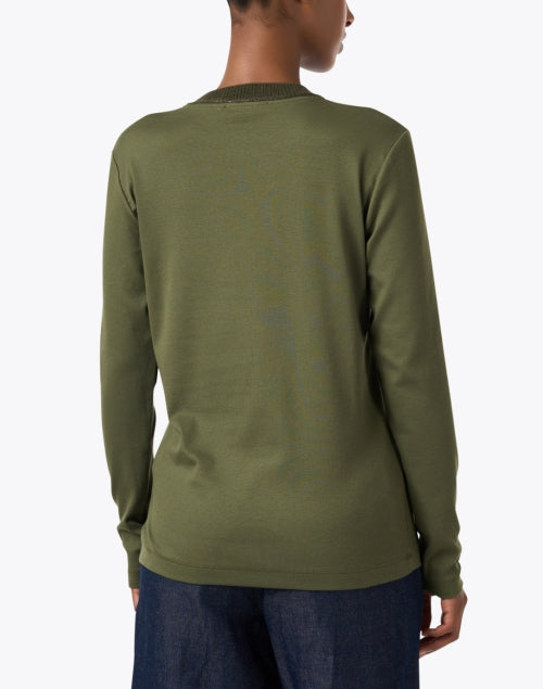 Fabiana Filippi's Stylish Loden Green Premium Stretch Cotton Blend Knit Top