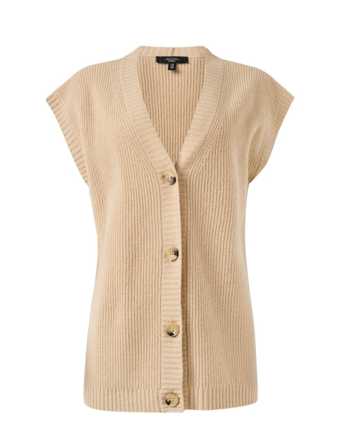 Pesco Beige Wool Waistcoat-style Sweater for a Stylish Layered Look