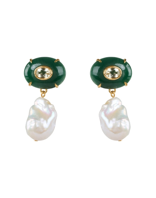 Exquisite Green Jade and Pearl Drop Earrings for the New Season