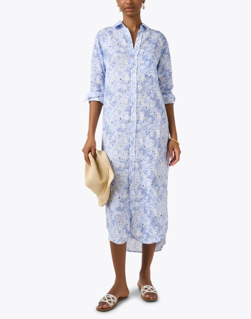 Frank & Eileen Rory Blueprint Linen Casual Shirt Dress for Warm Weather