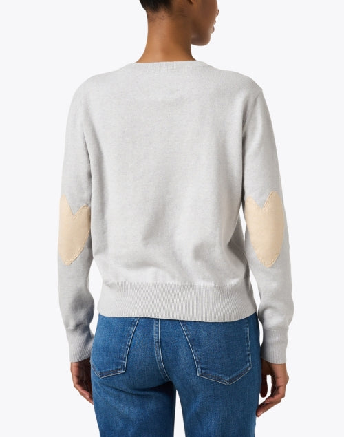 Stylish Grey and Beige Embroidered Women's Sweater for Everyday Wear