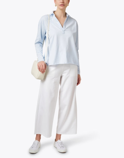 Patrick's Ice Blue Soft Popover Henley Casual Top