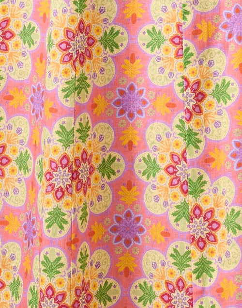 Iguazu Multicolored Printed Linen Shirt Dress for Getaways