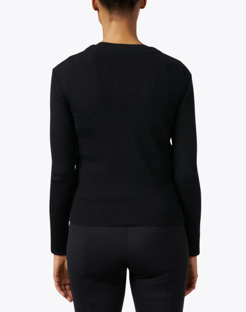 Stylish Black Sequin-Embellished Wool and Silk Blend Cardigan for Fashionable Wear