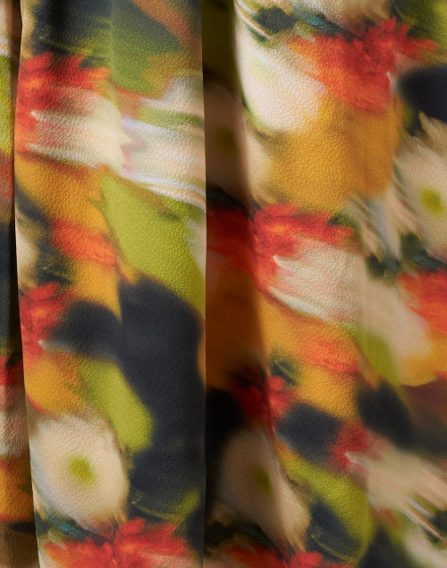 Veroma Abstract Multicolor Print Voluminous Drawstring Waist Dress