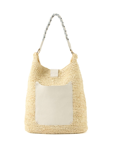 Stylish Sorrento Ivory Beige Raffia Shoulder Bag for Summer