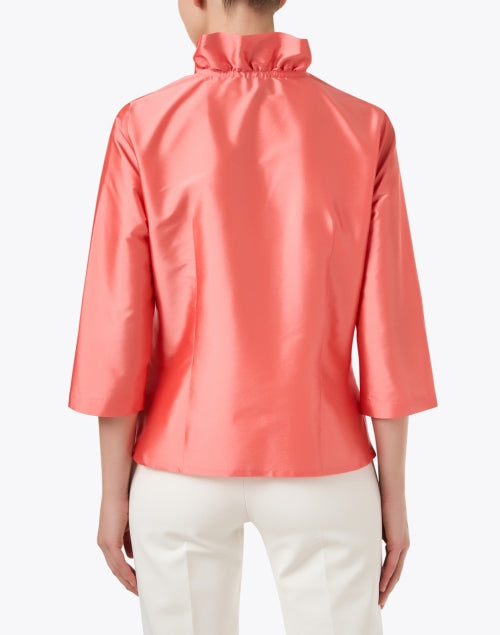 Celine Women's Coral-Colored Silk Blouse Shirt