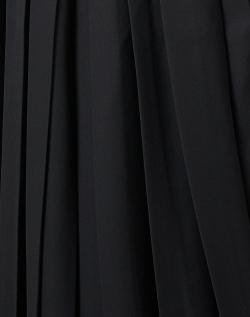Stylish Black Pleated Wrap-style Women's Dress