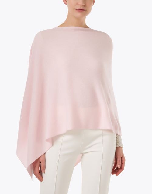Soft Light Pink Cashmere Ruana Poncho for Cool Weather