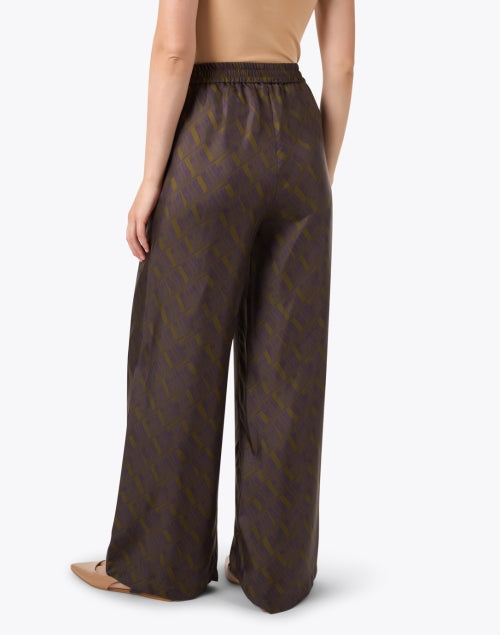 Silk Multi - Patterned Wide - Leg Women's Dress Pants