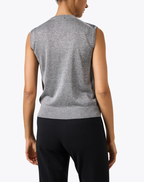 Stylish Grey Sequin-Embellished Knit Women's Top