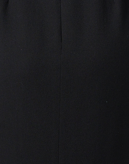 Stylish Thelma Black Wool Crepe Midi Dress with Bow Detail