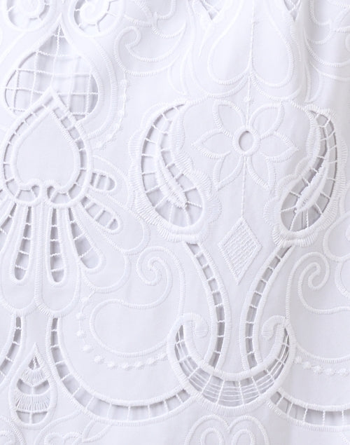 Stylish Luca White Eyelet Button - Down Shirt Dress for Warm Weather