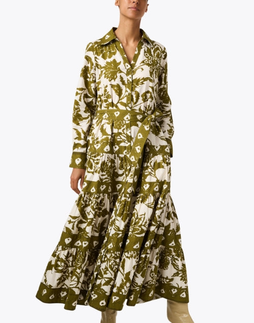 Stylish Shelby Tropical Green Printed Women's Dress