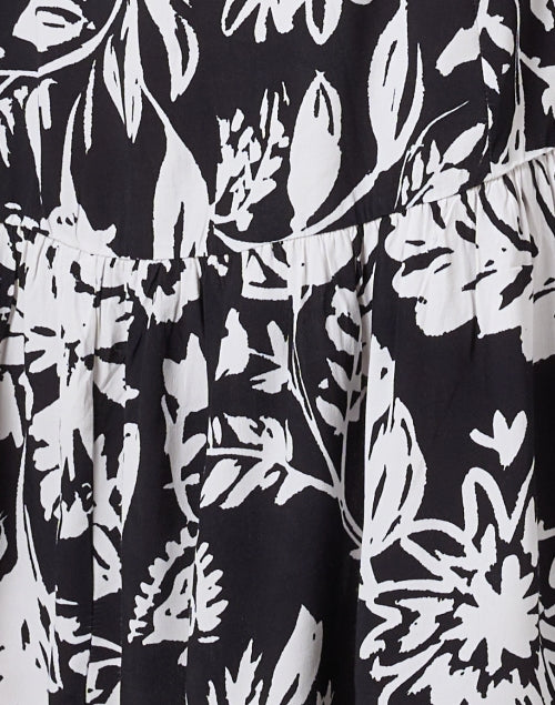 Stylish Indiana Black and White Floral Shirt-style Dress