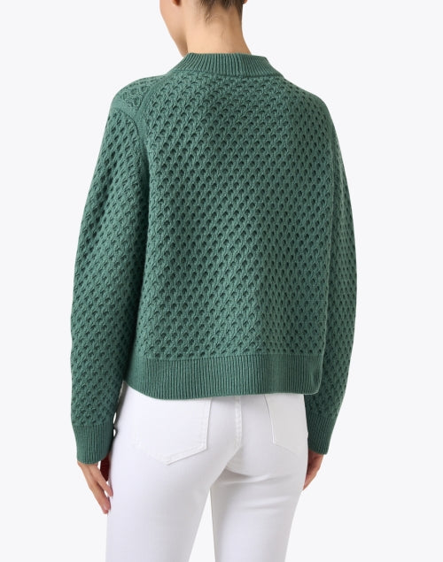 Lafayette 148 New York's Elegant Ivy Green Wool - Cashmere Blend Sweater