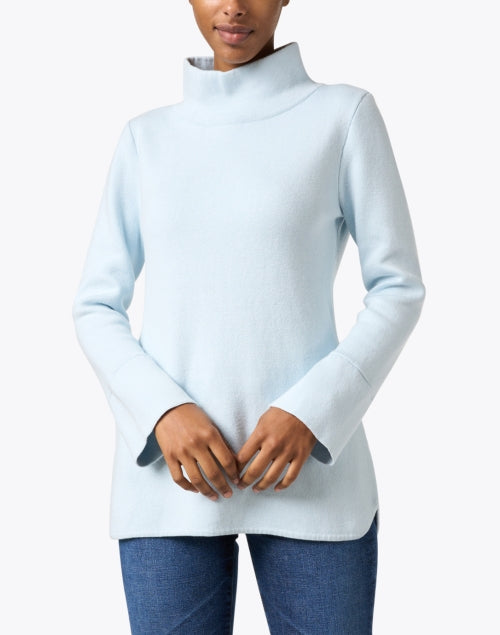 Laura Blue Soft Cotton Cashmere Knit Tunic for All - Season Wear