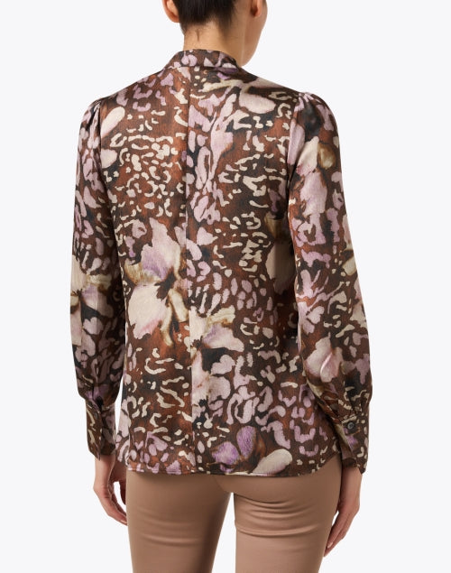 Francis Lightweight Multi - Print V - Neck Tie Blouse with Balloon Sleeves