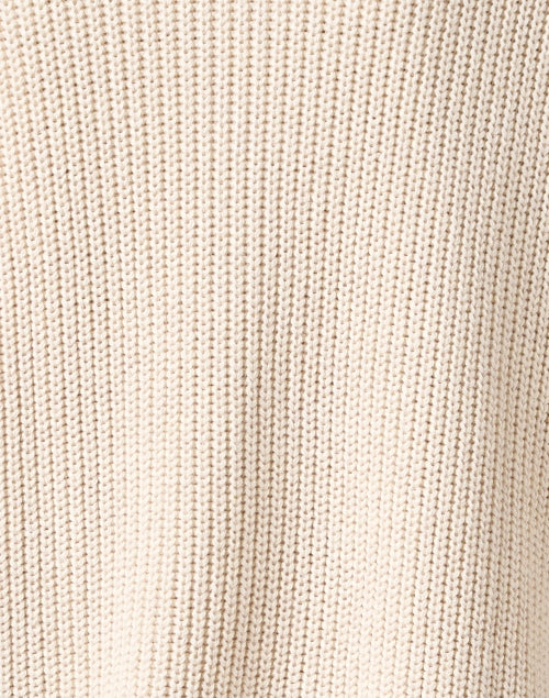 Elegant Ivory Short-Sleeved Cable Knit Snap-Button Cardigan