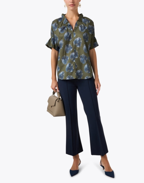 Fiona Olive Green Printed Cotton Women's Casual Shirt for Weekday Wear
