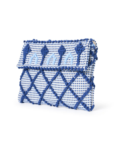 Stylish Grazia Hand - Woven Blue Crossbody Clutch Bag