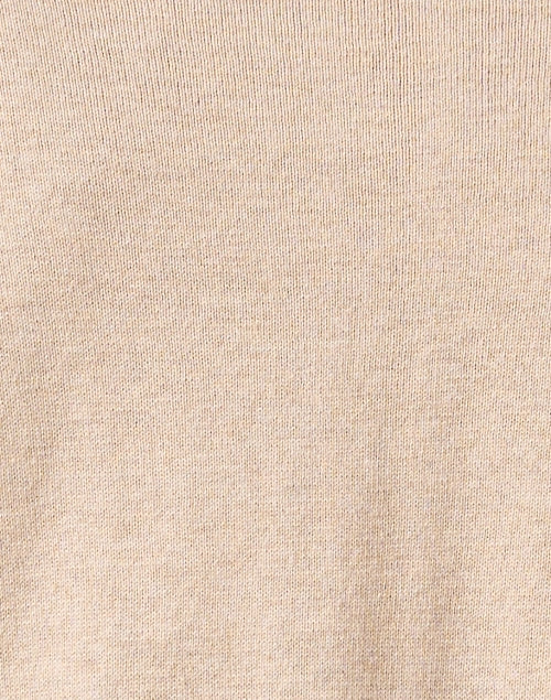 Beige and Navy Colored Star-Printed Cotton Cashmere Blend Knit Sweater