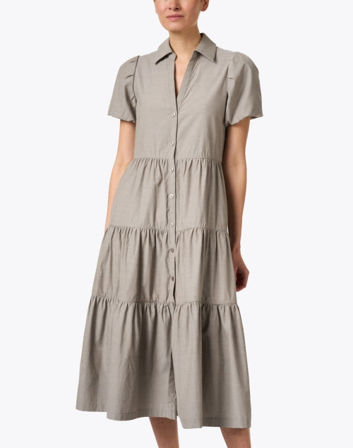 Effortless Cotton Havana Taupe Midi Dress for Various Occasions
