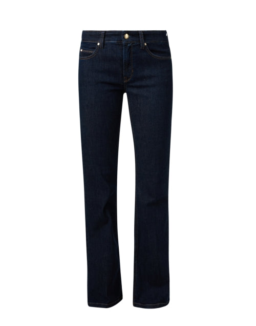 Stylish Parisian Dark Wash Flared Denim Jeans for Fashionable Women