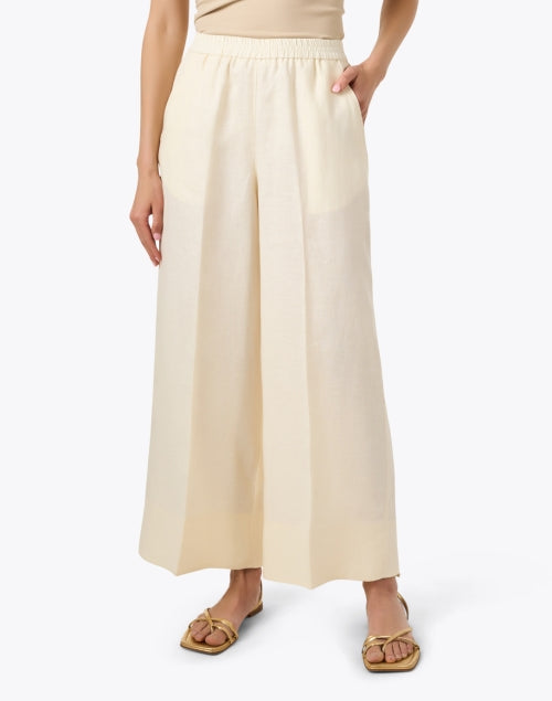 Beige Colored Wide-Leg Linen Pants for Effortless Style