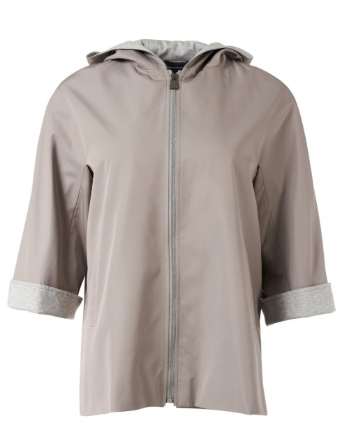 Lightweight Stone Techno Hooded Jacket for Transitional Weather