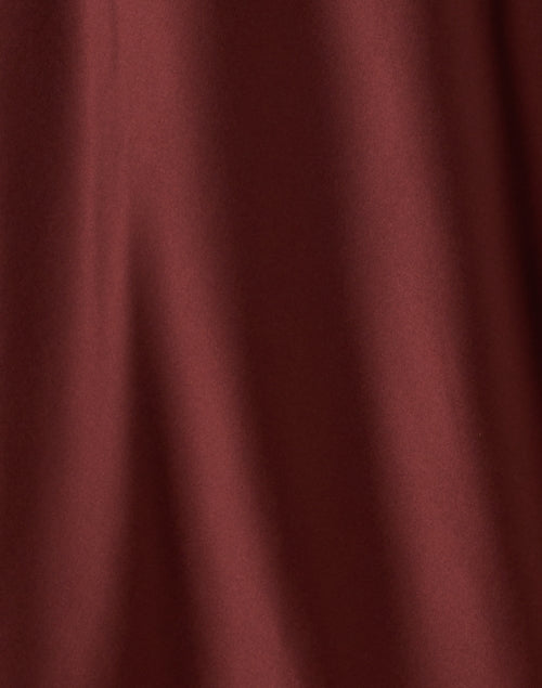 Elegant Redwood Brown Pure Silk A-Line Midi Skirt by Eileen Fisher