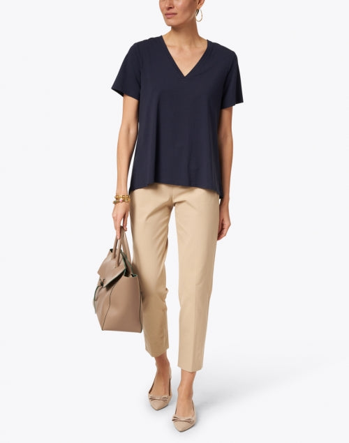 Navy-Colored Christy Cotton Modal Blend Everyday T-Shirt