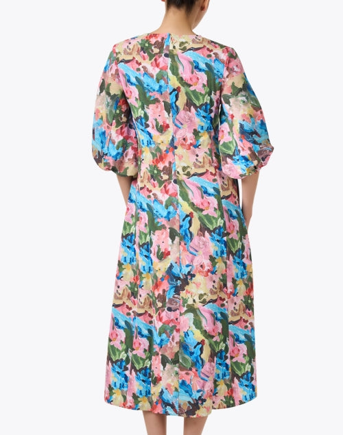 Stylish Women's Multi-Flower Print A-Line Dress
