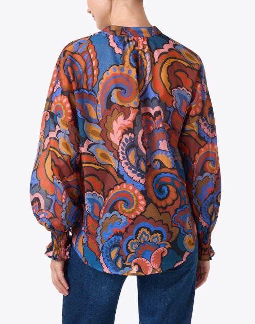 Stylish Morrisey Multi - Paisley Cotton Blouse with Balloon Sleeves