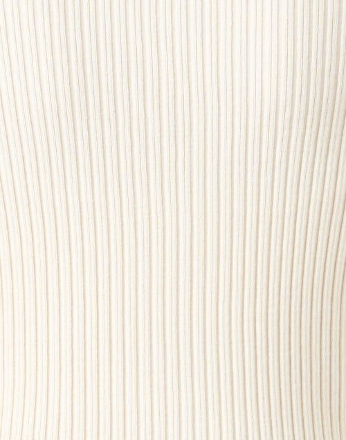 Elegant Ivory Ribbed 100% Wool Cardigan for Everyday Wear
