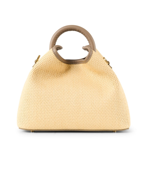 Stylish Elleme Baozi Tan Raffia and Leather Fashion Handbag for Women