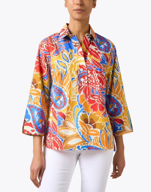 Aileen Multicolored Paisley Print Cotton Women's Fashion Top