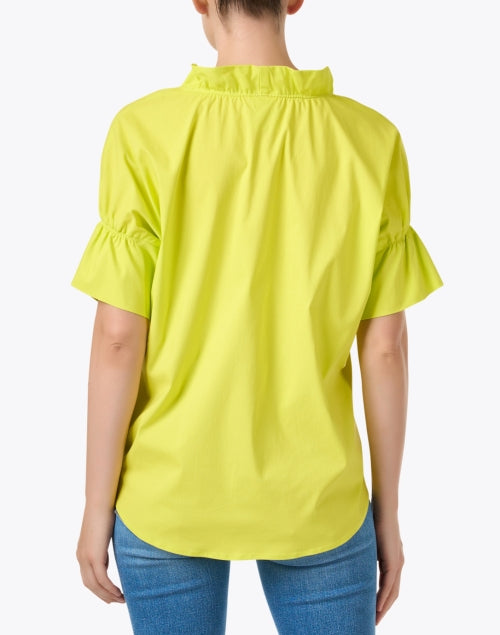 Crosby Women's Citron Yellow Silky Blend Poplin Blouse Top for Workweek
