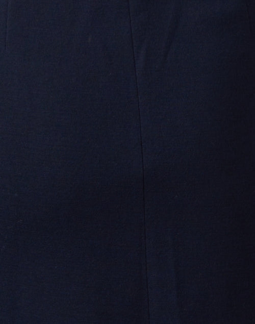 Navy Wool Blend Asymmetrical Gathering Midi Inkwell Dress