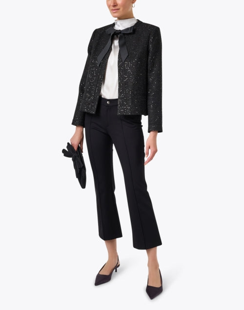 Black Luxury Stretch Cotton Kick Flare Dream Style Pants by MAC Jeans