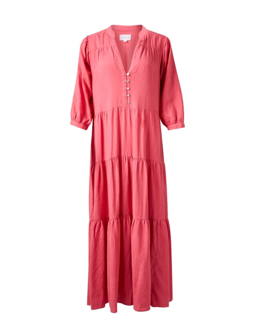 Stylish Jacquie Women's Pink Linen Blend Maxi Dress for Warm Weather