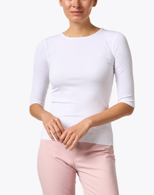 Soft Cotton Elbow Sleeve Optic White Classic Tee