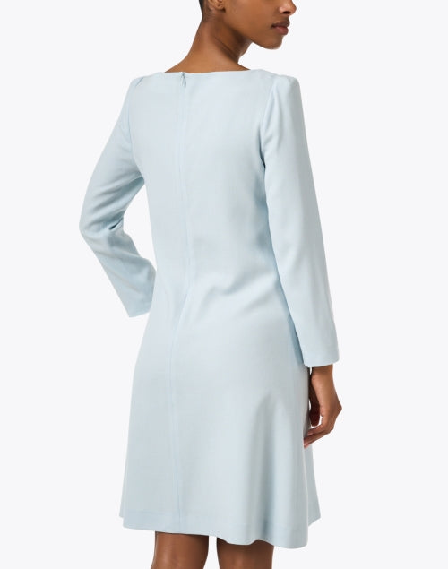 Stylish Vale Women's Blue Wool Crepe Formal Dress