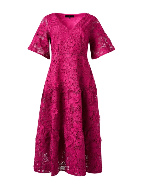 Ellery Fuchsia Women's Lace Midi Dress for Elegant Events