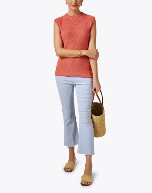 Stylish Leo Chambray Cropped Flare Women's Pants for All-Day Wear