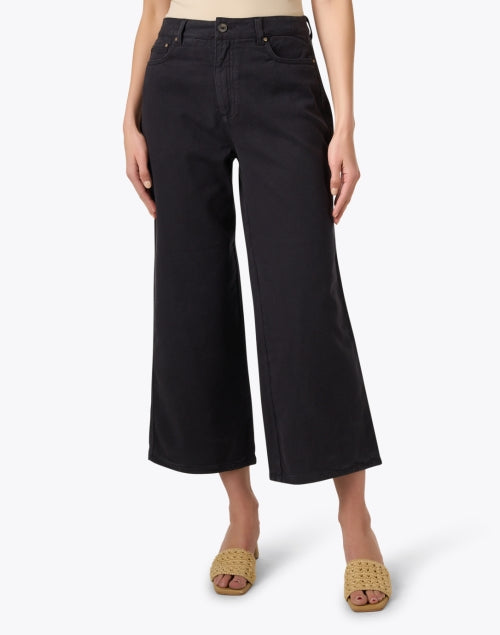 Sally Black Women's Wide-Leg Cropped Denim Jeans
