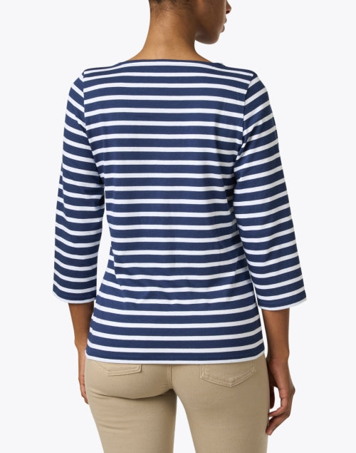Classic Airy Cotton Navy and White Striped Shirt by Saint James