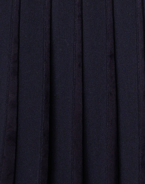Stylish Blue Pleated Mid - length Knit Women's Skirt