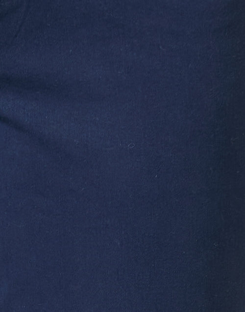 Navy Blue Stretchable Cotton Twill Slim Straight-Leg Jeans