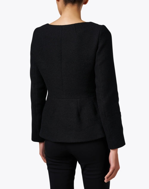 Stylish Black Crepe Cotton Jacket with Sophisticated Design